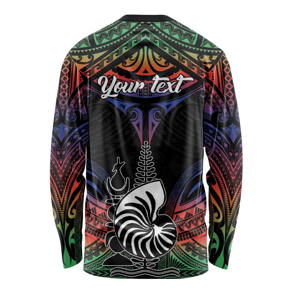 Personalised New Caledonia All Saints Day Long Sleeve Shirt Candle Light with Polynesian Style LT9 - Polynesian Pride