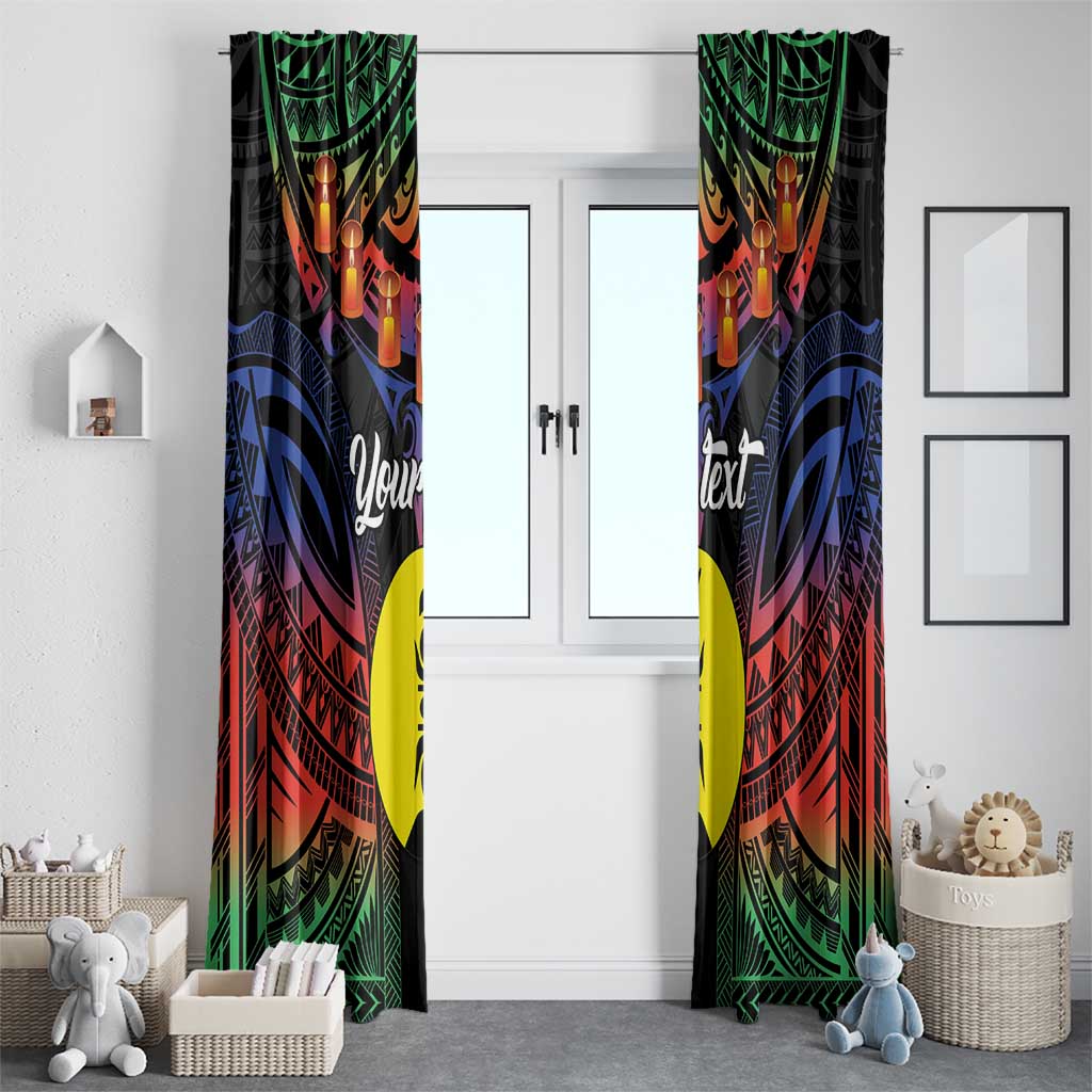 Personalised New Caledonia All Saints Day Window Curtain Candle Light with Polynesian Style