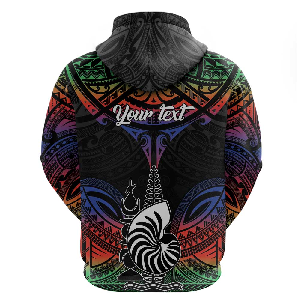 Personalised New Caledonia All Saints Day Zip Hoodie Candle Light with Polynesian Style