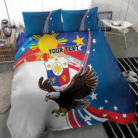 Personalized Filipino-American Bedding Set The Eight-Rayed Sun with Bald Eagle
