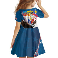 Personalized Filipino-American Family Matching Off Shoulder Maxi Dress and Hawaiian Shirt The Eight-Rayed Sun with Bald Eagle