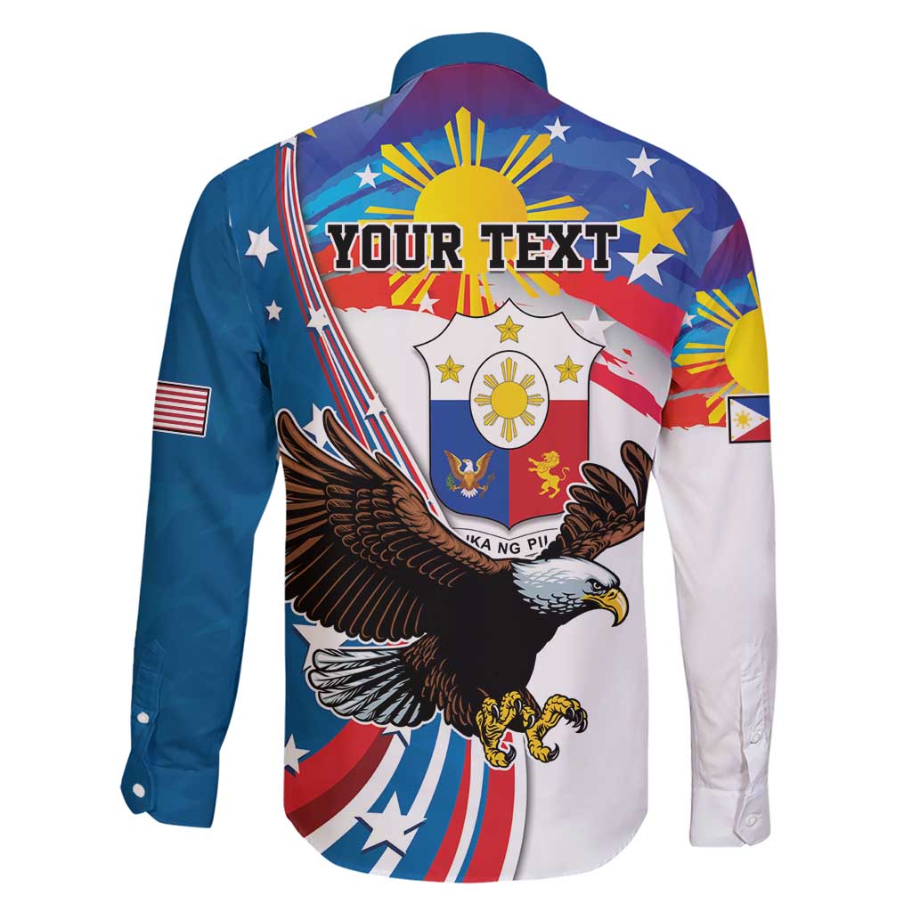 Personalized Filipino-American Family Matching Short Sleeve Bodycon Dress and Hawaiian Shirt The Eight-Rayed Sun with Bald Eagle LT9 - Polynesian Pride