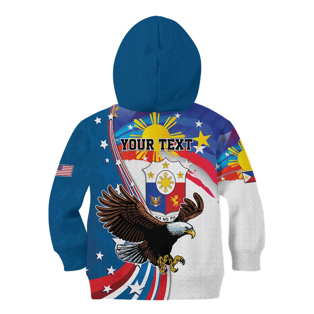 Personalized Filipino-American Kid Hoodie The Eight-Rayed Sun with Bald Eagle