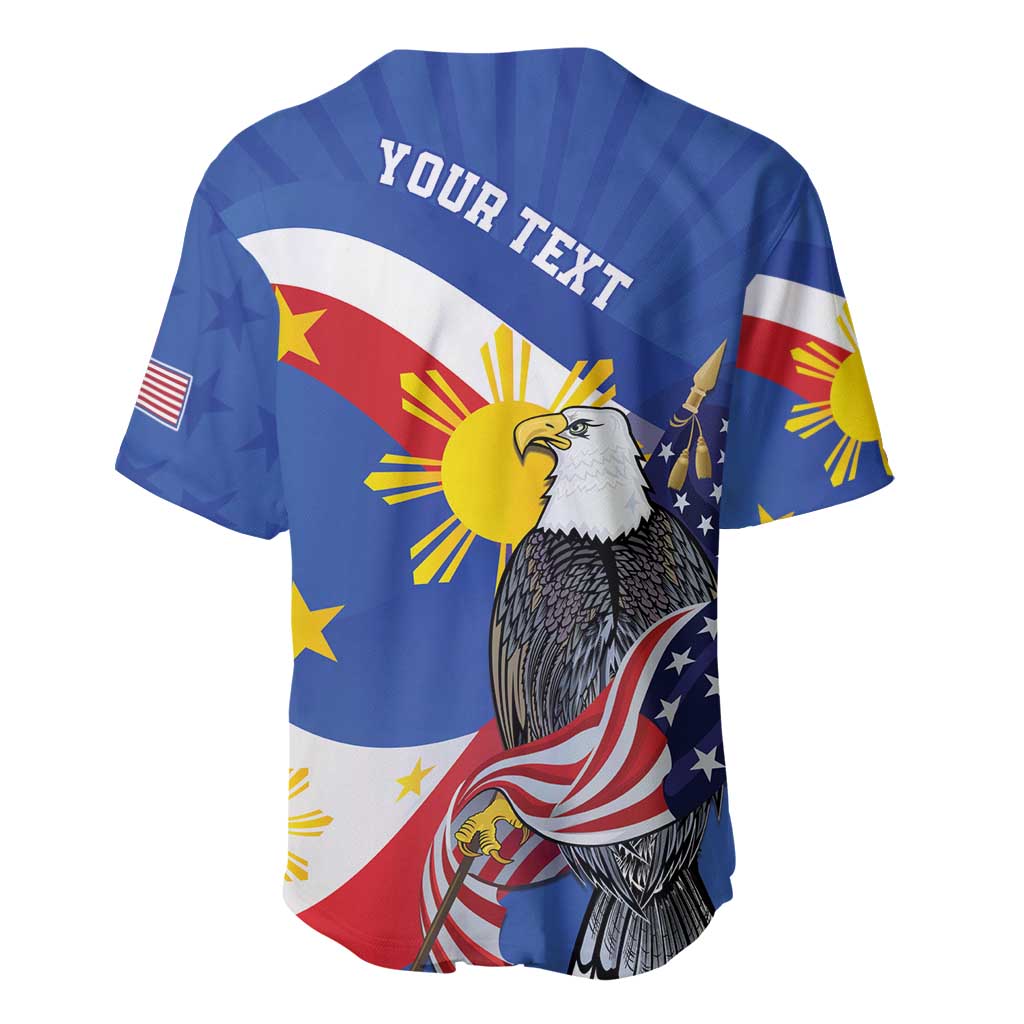 Personalized Filipino-American Baseball Jersey Philippines Coat Of Arms with Bald Eagle LT9 - Polynesian Pride