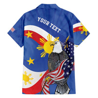 Personalized Filipino-American Family Matching Puletasi and Hawaiian Shirt Philippines Coat Of Arms with Bald Eagle