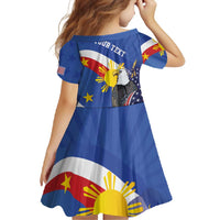 Personalized Filipino-American Family Matching Tank Maxi Dress and Hawaiian Shirt Philippines Coat Of Arms with Bald Eagle LT9 - Polynesian Pride