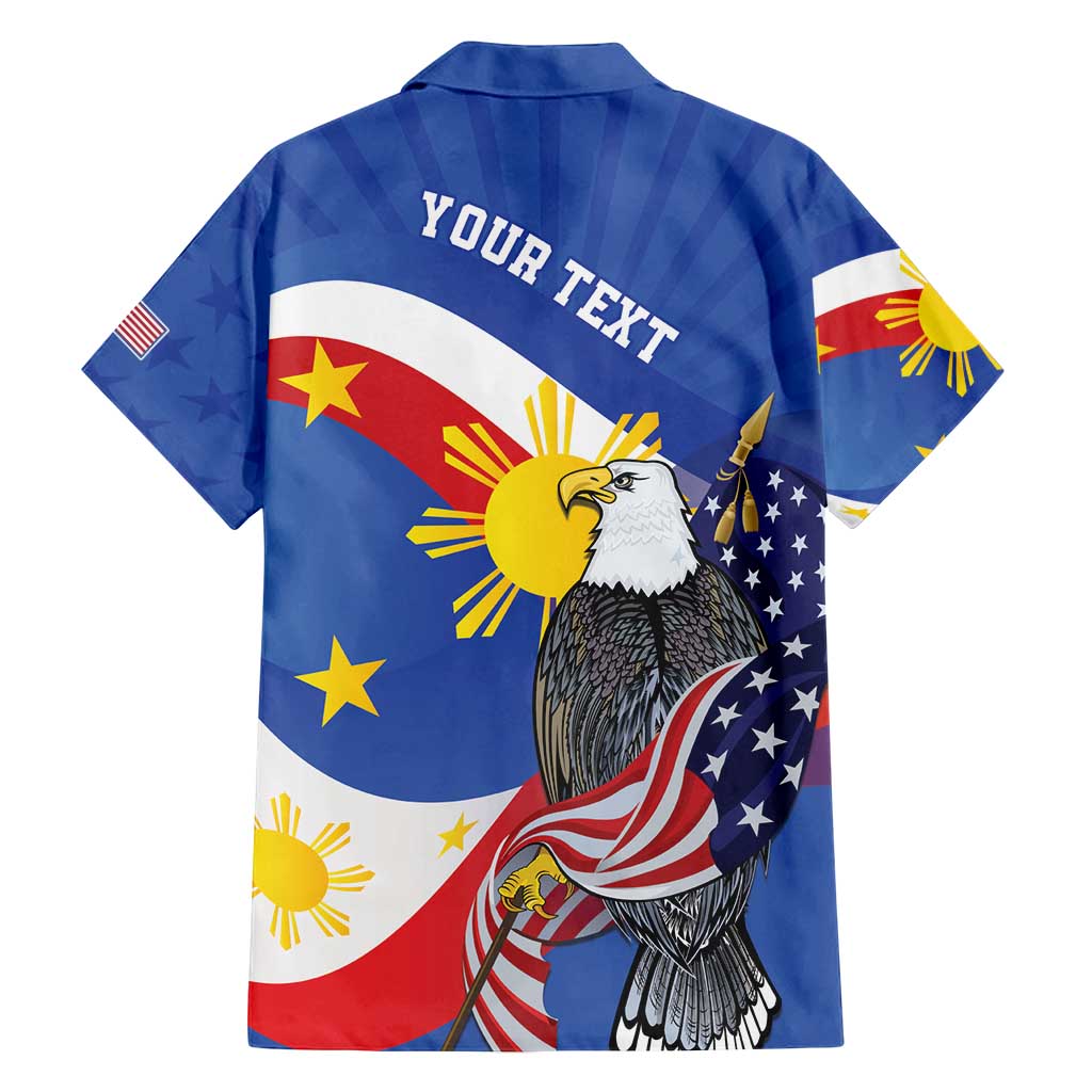 Personalized Filipino-American Family Matching Tank Maxi Dress and Hawaiian Shirt Philippines Coat Of Arms with Bald Eagle LT9 - Polynesian Pride