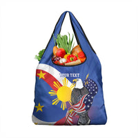 Personalized Filipino-American Grocery Bag Philippines Coat Of Arms with Bald Eagle LT9 1-pack One Size White - Polynesian Pride