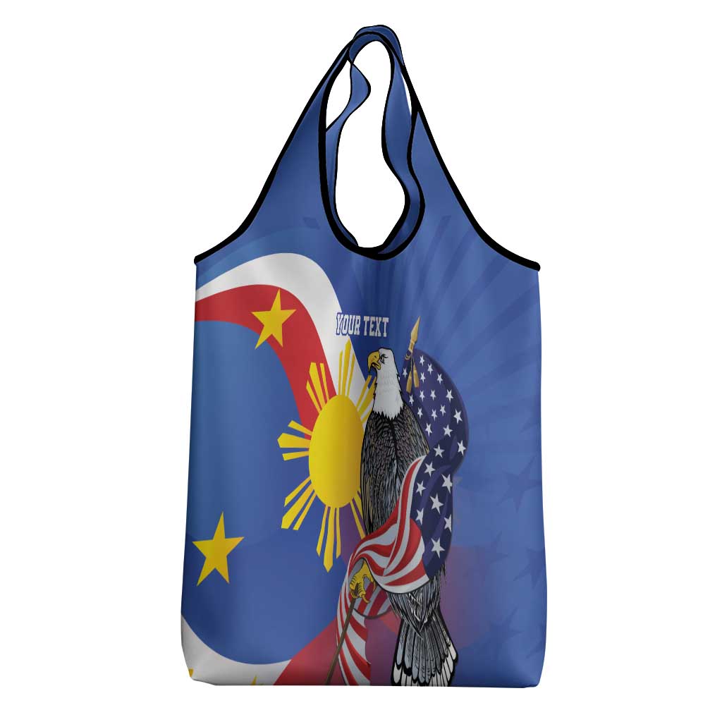Personalized Filipino-American Grocery Bag Philippines Coat Of Arms with Bald Eagle LT9 - Polynesian Pride