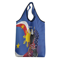 Personalized Filipino-American Grocery Bag Philippines Coat Of Arms with Bald Eagle LT9 - Polynesian Pride