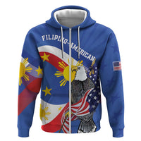 Personalized Filipino-American Zip Hoodie Philippines Coat Of Arms with Bald Eagle LT9 Zip Hoodie White - Polynesian Pride