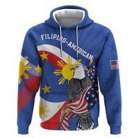 Personalized Filipino-American Zip Hoodie Philippines Coat Of Arms with Bald Eagle LT9 Pullover Hoodie White - Polynesian Pride