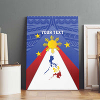 Personalized Pilipinas Eight-Rayed Sun Canvas Wall Art Philippines Map With Polynesian Style