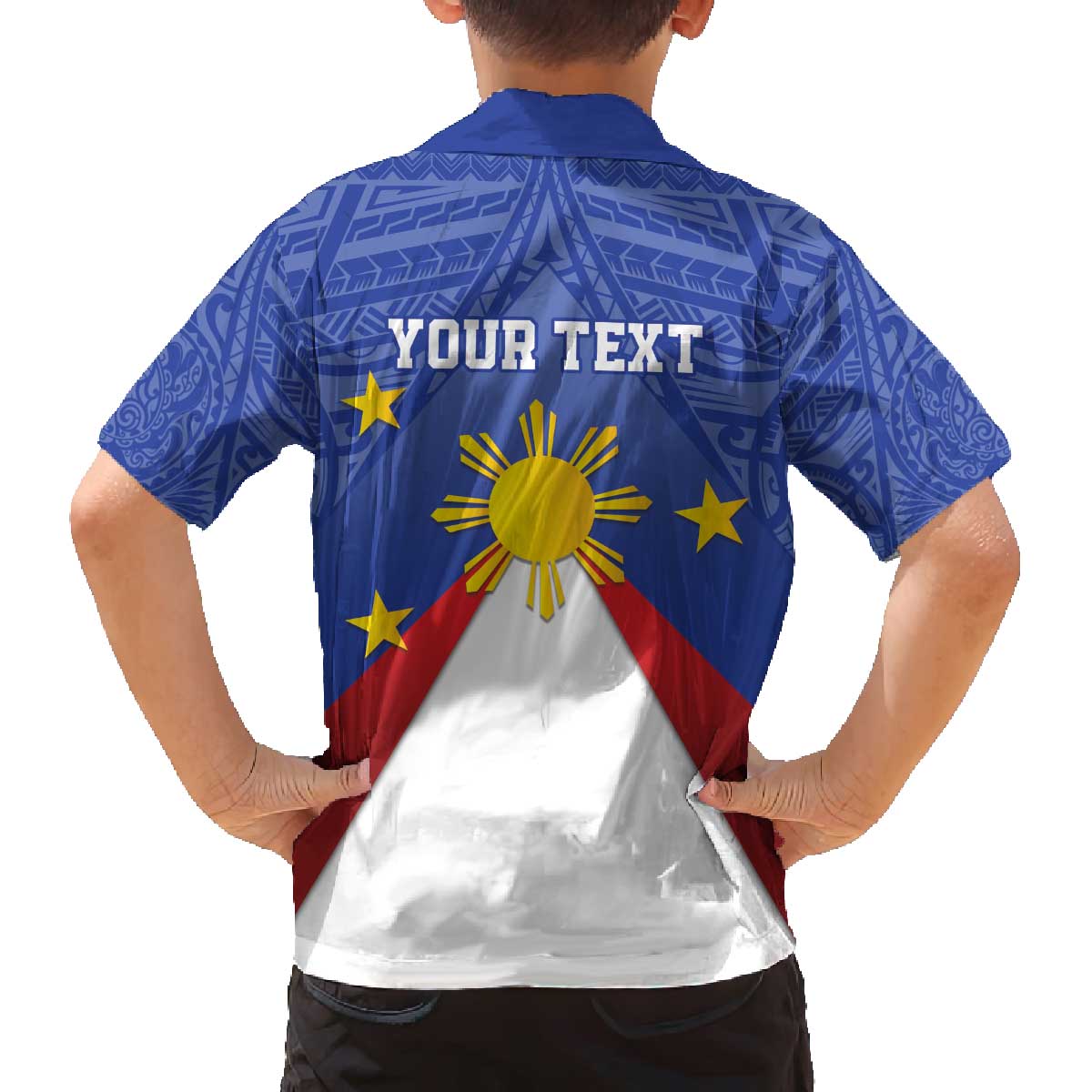 Personalized Pilipinas Eight-Rayed Sun Family Matching Off The Shoulder Long Sleeve Dress and Hawaiian Shirt Philippines Map With Polynesian Style LT9 - Polynesian Pride