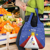 Personalized Pilipinas Eight-Rayed Sun Grocery Bag Philippines Map With Polynesian Style LT9 - Polynesian Pride