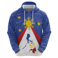 Personalized Pilipinas Eight-Rayed Sun Hoodie Philippines Map With Polynesian Style