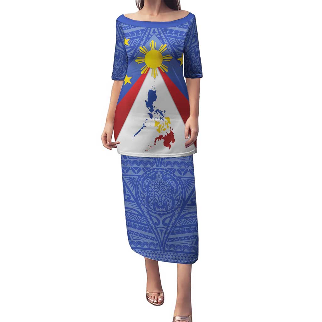 Personalized Pilipinas Eight-Rayed Sun Puletasi Philippines Map With Polynesian Style