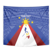 Personalized Pilipinas Eight-Rayed Sun Tapestry Philippines Map With Polynesian Style