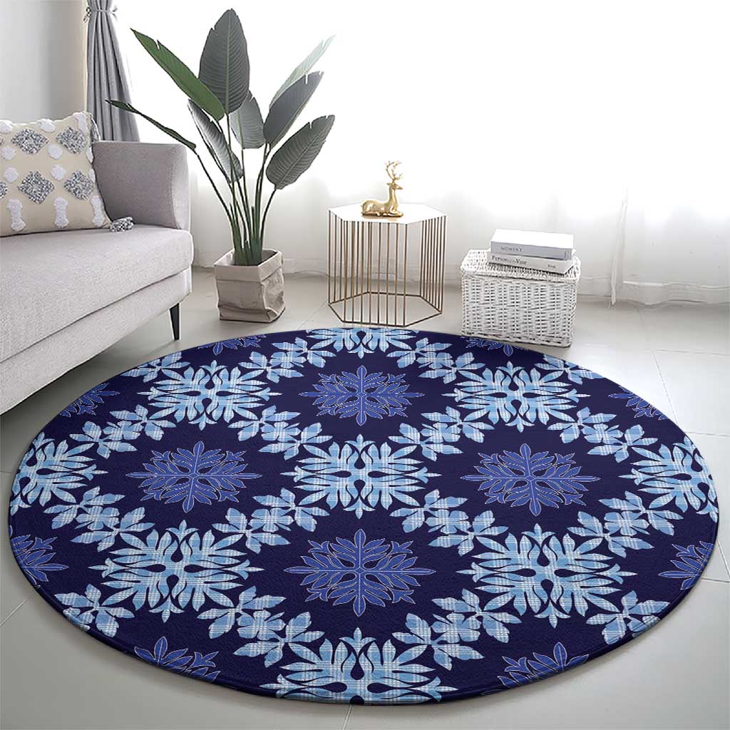 Palaka Hawaiian Quilt Seamless Pattern Round Carpet - Polynesian Pride