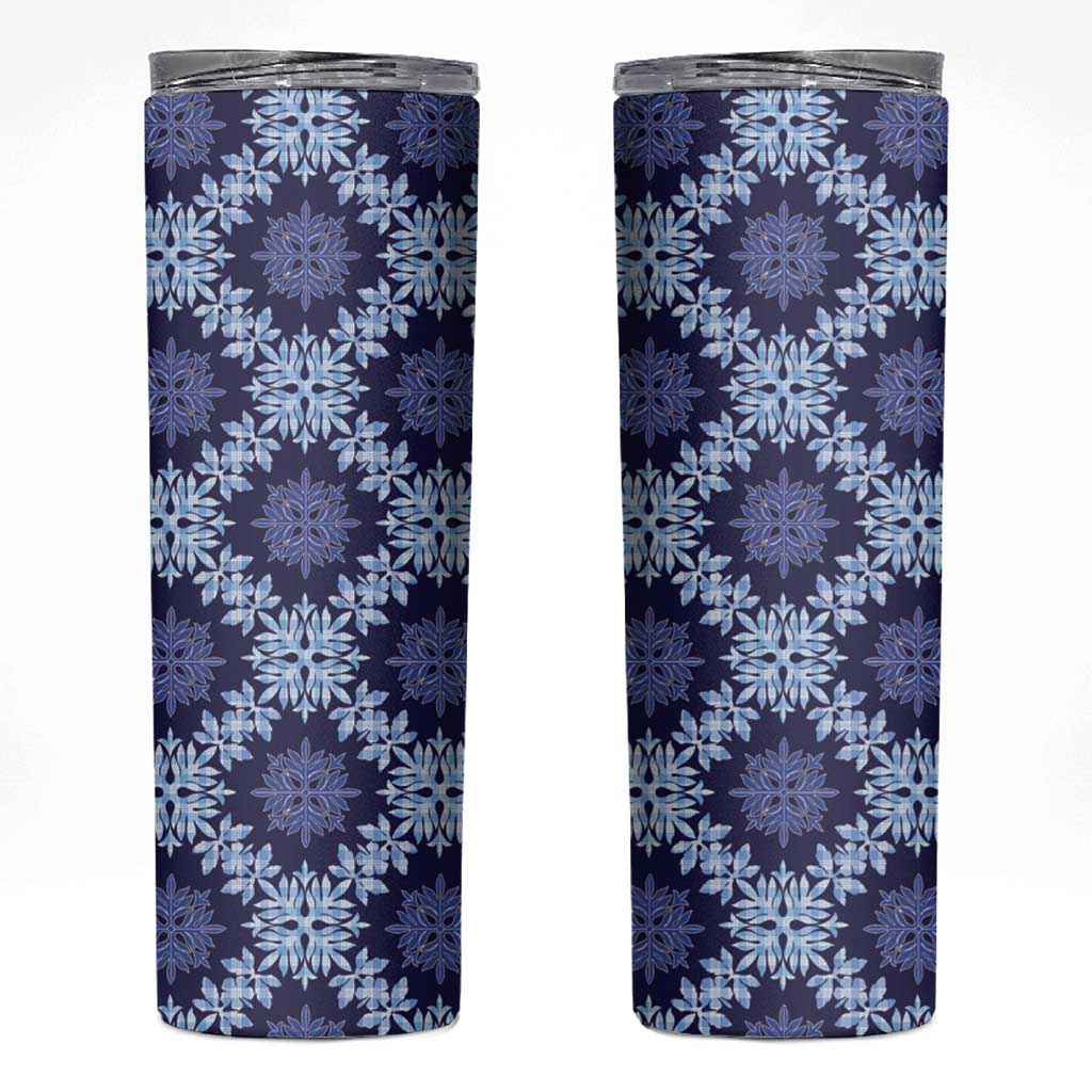 Palaka Hawaiian Quilt Seamless Pattern Skinny Tumbler - Polynesian Pride