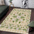 Squares Maile Leaf Area Rug Beige Palaka Hawaiian Quilt Pattern - Polynesian Pride