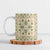 Squares Maile Leaf Ceramic Mug Beige Palaka Hawaiian Quilt Pattern - Polynesian Pride