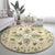 Squares Maile Leaf Round Carpet Beige Palaka Hawaiian Quilt Pattern - Polynesian Pride