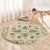 Squares Maile Leaf Round Carpet Beige Palaka Hawaiian Quilt Pattern - Polynesian Pride