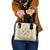 Squares Maile Leaf Shoulder Handbag Beige Palaka Hawaiian Quilt Pattern - Polynesian Pride