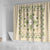 Squares Maile Leaf Shower Curtain Beige Palaka Hawaiian Quilt Pattern - Polynesian Pride