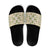 Squares Maile Leaf Slide Sandals Beige Palaka Hawaiian Quilt Pattern - Polynesian Pride