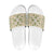 Squares Maile Leaf Slide Sandals Beige Palaka Hawaiian Quilt Pattern - Polynesian Pride
