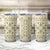 Squares Maile Leaf Tumbler Cup Beige Palaka Hawaiian Quilt Pattern - Polynesian Pride