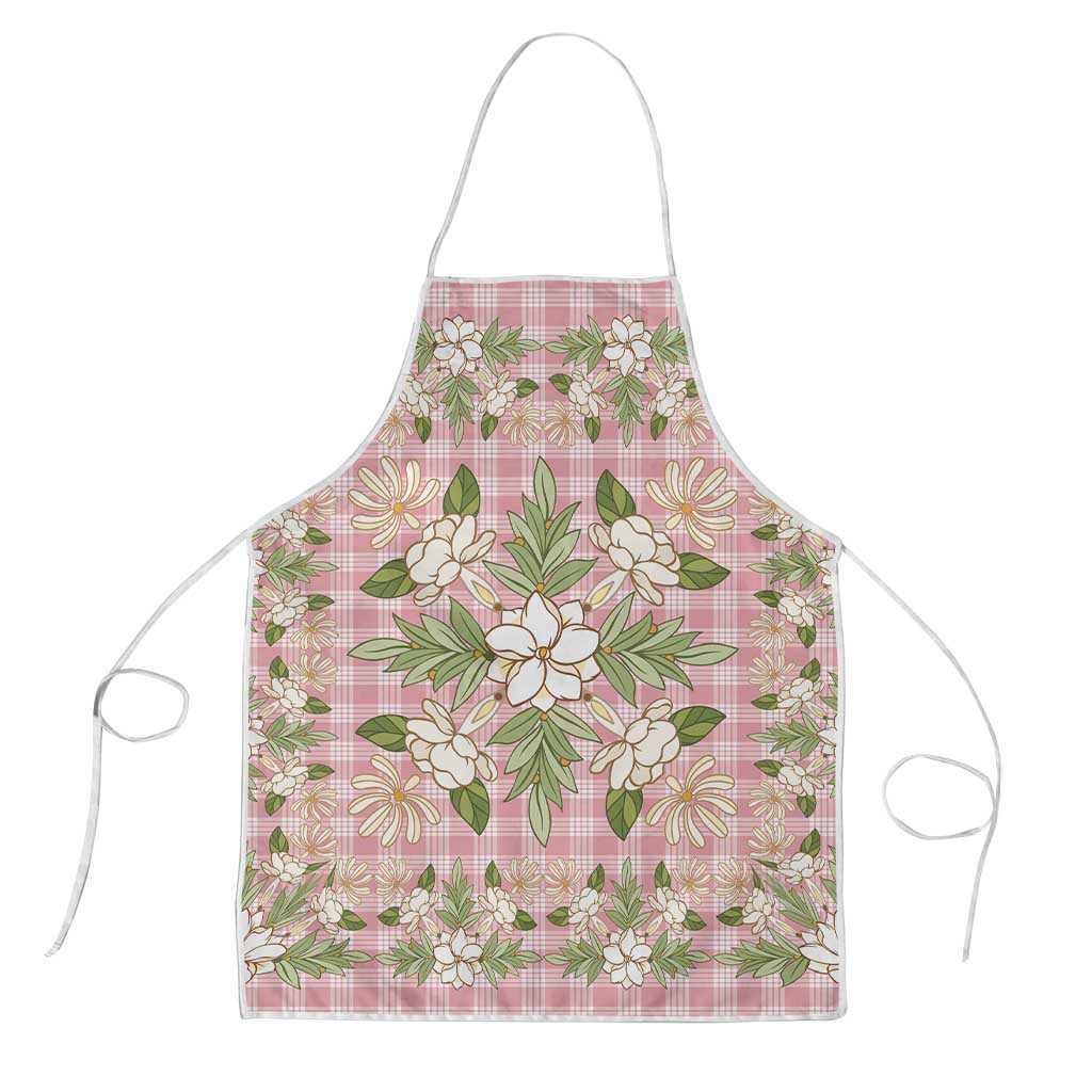 Squares Maile Leaf Apron Pink Palaka Hawaiian Quilt Pattern - Polynesian Pride