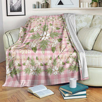 Squares Maile Leaf Blanket Pink Palaka Hawaiian Quilt Pattern - Polynesian Pride