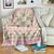 Squares Maile Leaf Blanket Pink Palaka Hawaiian Quilt Pattern - Polynesian Pride