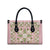 Squares Maile Leaf Leather Bag Pink Palaka Hawaiian Quilt Pattern - Polynesian Pride
