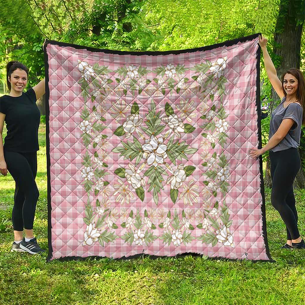 Squares Maile Leaf Quilt Pink Palaka Hawaiian Quilt Pattern - Polynesian Pride