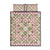 Squares Maile Leaf Quilt Bed Set Pink Palaka Hawaiian Quilt Pattern - Polynesian Pride