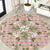 Squares Maile Leaf Round Carpet Pink Palaka Hawaiian Quilt Pattern - Polynesian Pride