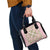 Squares Maile Leaf Shoulder Handbag Pink Palaka Hawaiian Quilt Pattern - Polynesian Pride