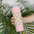 Squares Maile Leaf Skinny Tumbler Pink Palaka Hawaiian Quilt Pattern - Polynesian Pride