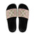 Squares Maile Leaf Slide Sandals Pink Palaka Hawaiian Quilt Pattern - Polynesian Pride
