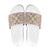Squares Maile Leaf Slide Sandals Pink Palaka Hawaiian Quilt Pattern - Polynesian Pride