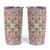 Squares Maile Leaf Tumbler Cup Pink Palaka Hawaiian Quilt Pattern - Polynesian Pride