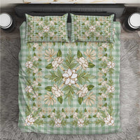 Squares Maile Leaf Bedding Set Turquoise Palaka Hawaiian Quilt Pattern - Polynesian Pride
