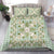 Squares Maile Leaf Bedding Set Turquoise Palaka Hawaiian Quilt Pattern - Polynesian Pride