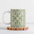 Squares Maile Leaf Ceramic Mug Turquoise Palaka Hawaiian Quilt Pattern - Polynesian Pride