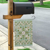 Squares Maile Leaf Garden Flag Turquoise Palaka Hawaiian Quilt Pattern - Polynesian Pride