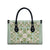 Squares Maile Leaf Leather Bag Turquoise Palaka Hawaiian Quilt Pattern - Polynesian Pride